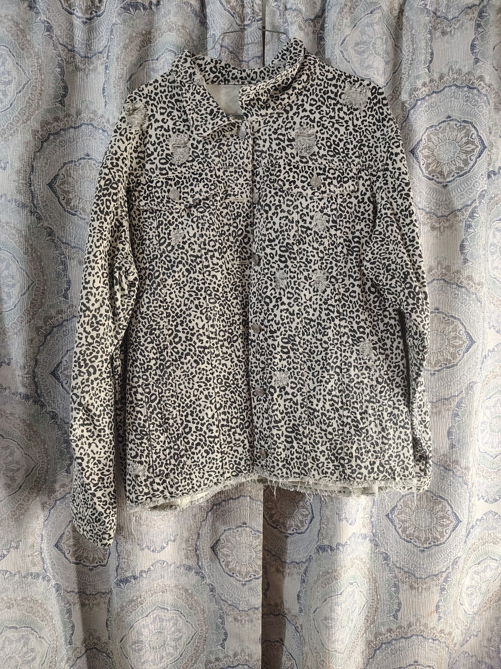 Women's Leopard Print Skirt - Black & White